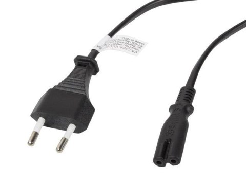 Kabel zasilający Lanberg CEE 7/16 -> IEC 320 C7 EURO (radiowy) 1,8m czarny LANBERG Kabel zasilający Lanberg CEE 7/16 -> IEC 320 C7 EURO (radiowy) 1,8m czarny LANBERG