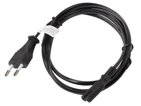 Kabel zasilający Lanberg CEE 7/16 -> IEC 320 C7 EURO (radiowy) 3m czarny LANBERG Kabel zasilający Lanberg CEE 7/16 -> IEC 320 C7 EURO (radiowy) 3m czarny LANBERG