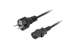 Kabel zasilający Lanberg CEE 7/7 -> IEC 320 C13 1,8m czarny prosty LANBERG