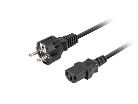 Kabel zasilający Lanberg CEE 7/7 -> IEC 320 C13 1,8m czarny prosty LANBERG Kabel zasilający Lanberg CEE 7/7 -> IEC 320 C13 1,8m czarny prosty LANBERG