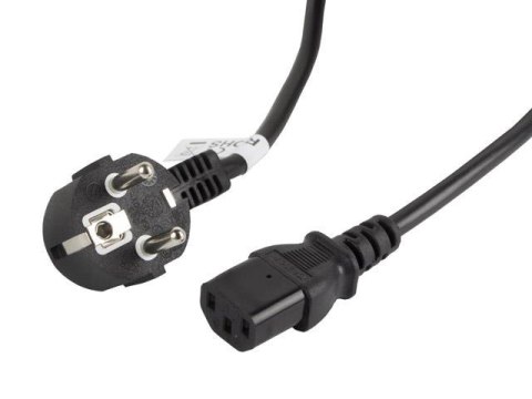 Kabel zasilający Lanberg CEE 7/7 -> IEC 320 C13 3m VDE czarny LANBERG Kabel zasilający Lanberg CEE 7/7 -> IEC 320 C13 3m VDE czarny LANBERG