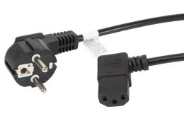Kabel zasilający Lanberg CEE 7/7 -> IEC 320 C13 kątowy 3m VDE czarny LANBERG