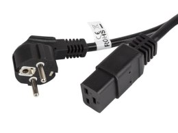 Kabel zasilający Lanberg CEE 7/7 -> IEC 320 C19 (serwerowy) 16A 1,8m VDE czarny LANBERG