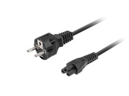 Kabel zasilający Lanberg CEE 7/7->IEC 320 C5 1.8M VDE notebook (miki) 1,8m VDE prosty czarny LANBERG