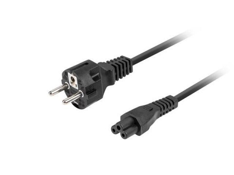 Kabel zasilający Lanberg CEE 7/7->IEC 320 C5 1.8M VDE notebook (miki) 1,8m VDE prosty czarny LANBERG Kabel zasilający Lanberg CEE 7/7->IEC 320 C5 1.8M VDE notebook (miki) 1,8m VDE prosty czarny LANBERG