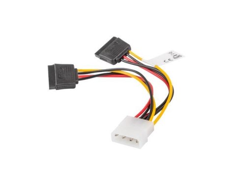 Kabel zasilający Lanberg Molex(M) -> 2x SATA(F) 0,15m LANBERG Kabel zasilający Lanberg Molex(M) -> 2x SATA(F) 0,15m LANBERG