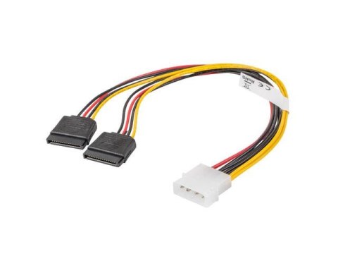 Kabel zasilający Lanberg Molex(M) -> 2x SATA(F) 0,3m LANBERG