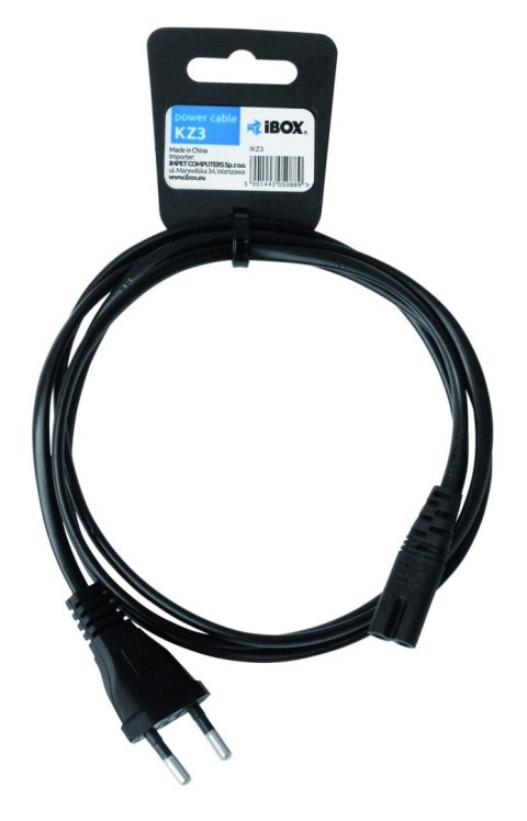 Kabel zasilający iBOX KZ3 IEC320 C7 IBOX Kabel zasilający iBOX KZ3 IEC320 C7 IBOX