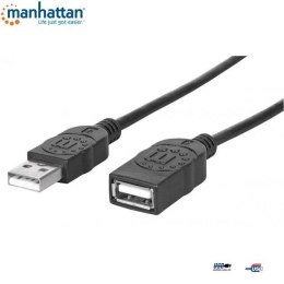 Kabel/przedłużacz Manchattan USB2.0 AM-AF 3m czarny Manhattan