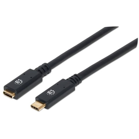Kabel/przedłużacz Manhattan USB-C 3.2 Gen1 M/F 1m czarny Manhattan Kabel/przedłużacz Manhattan USB-C 3.2 Gen1 M/F 1m czarny Manhattan