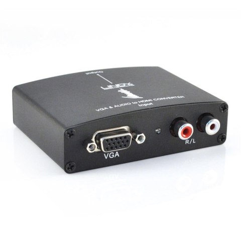 Konwerter VGA oraz Audio na HDMI LINDY czarny LINDY Konwerter VGA oraz Audio na HDMI LINDY czarny LINDY