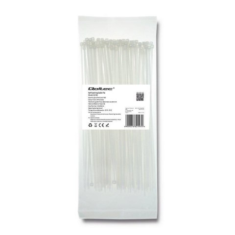 Opaska zaciskowa Qoltec | 2.5*200 | 100szt | nylon UV | Biała Qoltec