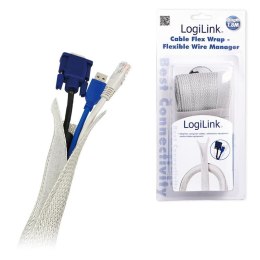 Organizer kabli LogiLink KAB0007 elastyczny 1,8m szary LogiLink