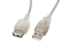 Przedłużacz USB 2.0 Lanberg AM-AF 5m Ferryt transparenty LANBERG