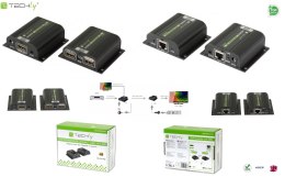 Extender HDMI Techly po skrętce Cat.6/6a/7, do 40m, EDID IR POE/POC Techly