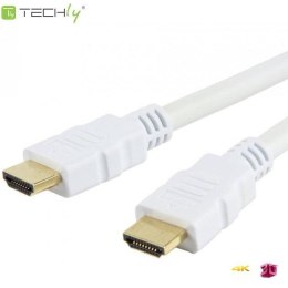 Kabel HDMI Techly HDMI-HDMI M/M 1.4 Ethernet 3D 4K, 3m, biały Techly