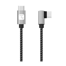 Kabel Techly USB 2.0 USB-C na USB-C kątowy 2m M/M 3A Techly