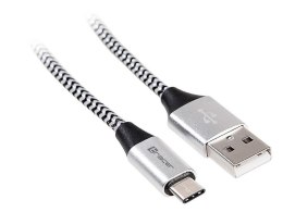 Kabel Tracer USB 2.0 Type-C A Male - C Male 1m czarno-srebrny Tracer