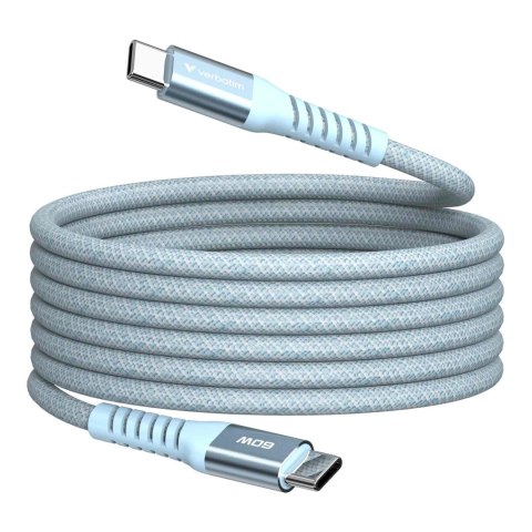 Kabel Verbatim USB-C(M) - USB-C(M) 1,2m, 60W, PD, niebieski Verbatim Kabel Verbatim USB-C(M) - USB-C(M) 1,2m, 60W, PD, niebieski Verbatim