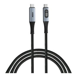 Kabel Verbatim USB-C(M) - USB-C(M) z wyświetlaczem, 1,2m, 100W, PD, czarny Verbatim