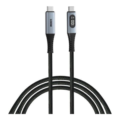 Kabel Verbatim USB-C(M) - USB-C(M) z wyświetlaczem, 1,2m, 100W, PD, czarny Verbatim Kabel Verbatim USB-C(M) - USB-C(M) z wyświetlaczem, 1,2m, 100W, PD, czarny Verbatim