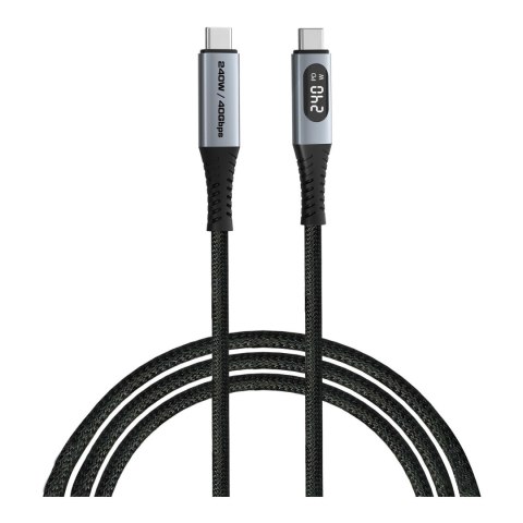 Kabel Verbatim USB-C(M) - USB-C(M) z wyświetlaczem, 1,2m, 240W, PD, czarny Verbatim