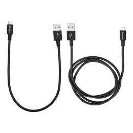 Kabel Verbatim micro USB-B(M) - USB-A(M) 100cm i 30cm czarny 2pak Verbatim