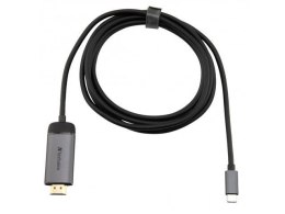 Kabel adapter Verbatim USB type-C(M) - HDMI(M) 1,5m (Thunderbolt 3) czarno-srebrny Verbatim