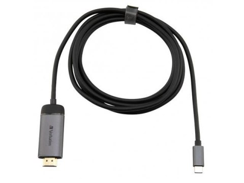 Kabel adapter Verbatim USB type-C(M) - HDMI(M) 1,5m (Thunderbolt 3) czarno-srebrny Verbatim