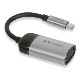 Kabel adapter Verbatim USB type-C(M) - VGA(F) 0,1m czarno-srebrny Verbatim