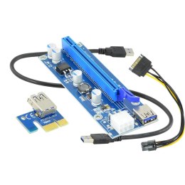 Karta rozszerzeń Riser Akyga AK-CA-64 PCI Express 1x - 16x USB 3.0 SATA 0,55m AKYGA