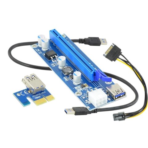 Karta rozszerzeń Riser Akyga AK-CA-64 PCI Express 1x - 16x USB 3.0 SATA 0,55m AKYGA Karta rozszerzeń Riser Akyga AK-CA-64 PCI Express 1x - 16x USB 3.0 SATA 0,55m AKYGA