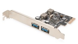 Kontroler USB 3.0 DIGITUS PCIe, 2x USB 3.0, Low Profile, Chipset UPD720202 Digitus