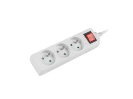 Listwa przedłużacz Lanberg 1,5m biała 3x 230V PL, kabel wykonany z pełnej miedzi LANBERG