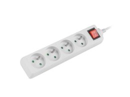 Listwa przedłużacz Lanberg 1,5m biała 4x 230V PL, z wyłącznikiem, kabel wykonany z pełnej miedzi LANBERG