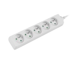Listwa przedłużacz Lanberg 1,5m biała 5x 230V PL, kabel wykonany z pełnej miedzi LANBERG