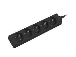 Listwa przedłużacz Lanberg 3m czarna 5x 230V PL, kabel wykonany z pełnej miedzi LANBERG