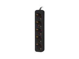 Listwa przedłużacz Lanberg 3m czarna 5x 230V Schuko, kabel wykonany z pełnej miedzi LANBERG