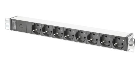 Listwa zasilająca DIGITUS PDU 19" RACK 8xSchuko kabel 2m 1xC14 16A wł./wył. zabezpieczenie aluminiowa Digitus Listwa zasilająca DIGITUS PDU 19" RACK 8xSchuko kabel 2m 1xC14 16A wł./wył. zabezpieczenie aluminiowa Digitus