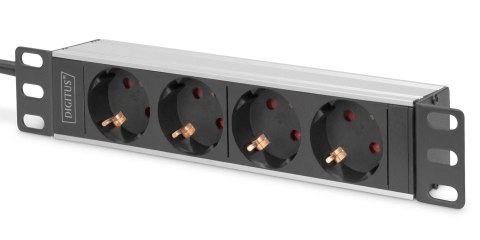 Listwa zasilająca DIGITUS do szaf 10" RACK 4xSchuko, 2m 1xSchuko, 16A, aluminiowa Digitus Listwa zasilająca DIGITUS do szaf 10" RACK 4xSchuko, 2m 1xSchuko, 16A, aluminiowa Digitus