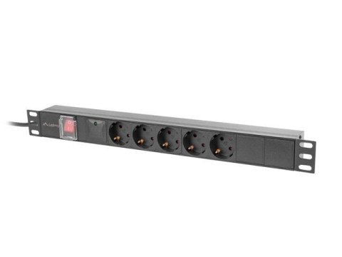 Listwa zasilająca Lanberg Rack PDU 19" 1U 16A 5x 230V Schuko 2M Czarna LANBERG Listwa zasilająca Lanberg Rack PDU 19" 1U 16A 5x 230V Schuko 2M Czarna LANBERG