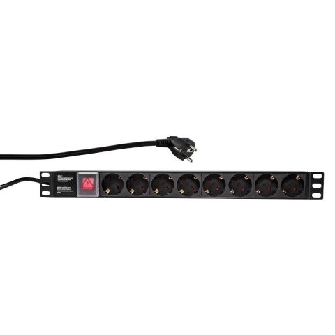Listwa zasilająca LogiLink do szaf PDU8C01 19" 16A PDU 8x Schuko 2m czarna LogiLink Listwa zasilająca LogiLink do szaf PDU8C01 19" 16A PDU 8x Schuko 2m czarna LogiLink