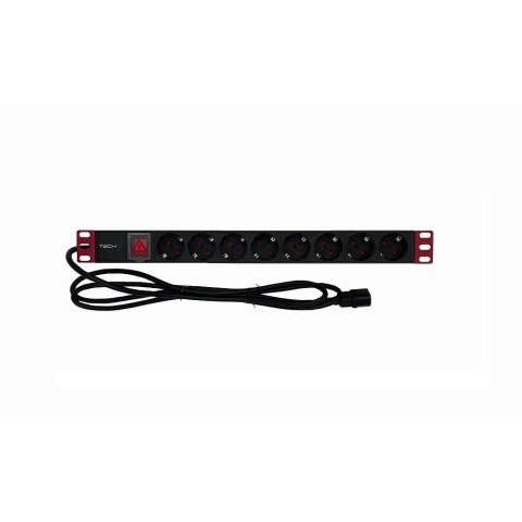 Listwa zasilająca Techly Rack 1U, 8xSchuko 2m Techly