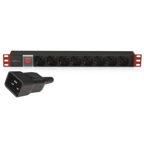 Listwa zasilająca Techly Rackowa 19" 1U, 8 xSchuko/UNEL 3m. czarna Techly Listwa zasilająca Techly Rackowa 19" 1U, 8 xSchuko/UNEL 3m. czarna Techly