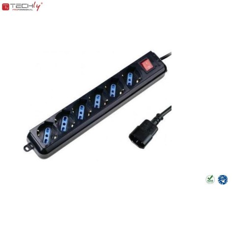Listwa zasilająca do UPS Techly 6 gniazd 1,5m czarna Techly Listwa zasilająca do UPS Techly 6 gniazd 1,5m czarna Techly