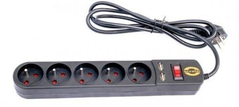 Listwa zasilająca przeciwprzepięciowa ORVALDI ORV-5 3m z ładowarką USB ORVALDI Listwa zasilająca przeciwprzepięciowa ORVALDI ORV-5 3m z ładowarką USB ORVALDI