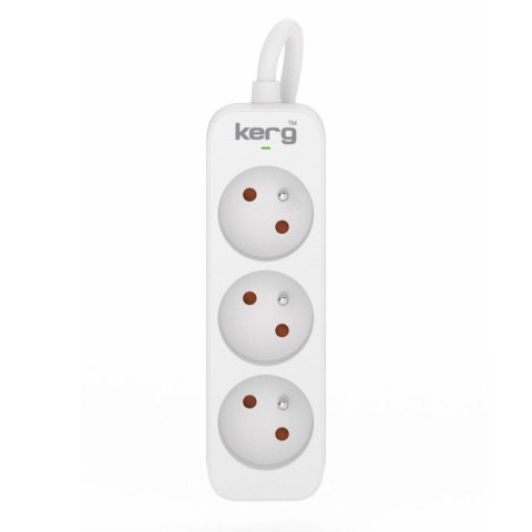 Przedłużacz KERG M02383 3-gniazdowy 1,5m 3×1,0mm2 H05VV-F 10A/250V biały KERG Przedłużacz KERG M02383 3-gniazdowy 1,5m 3×1,0mm2 H05VV-F 10A/250V biały KERG