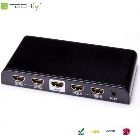 Rozdzielacz / Splitter Techly HDMI 1/4 Ultra HD, 3D Techly