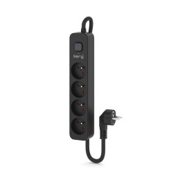 Urządzenie zasilające zabezpieczające KERG z wyłącznikiem 4 gniazda czarne 1,5m 16A H05VV-F 3x1,5mm2 KERG