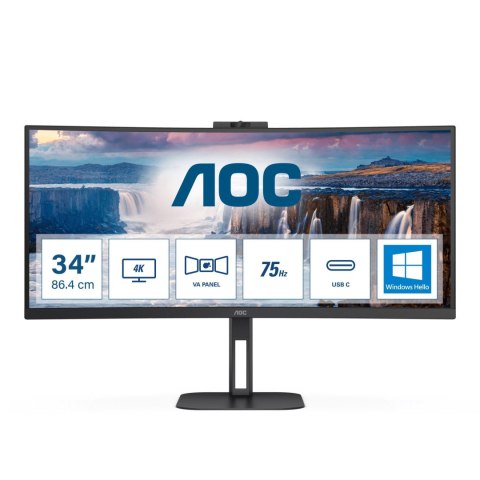 Monitor AOC 34" CU34V5CW/BK HDMI DP USB-C głośniki AOC Monitor AOC 34" CU34V5CW/BK HDMI DP USB-C głośniki AOC